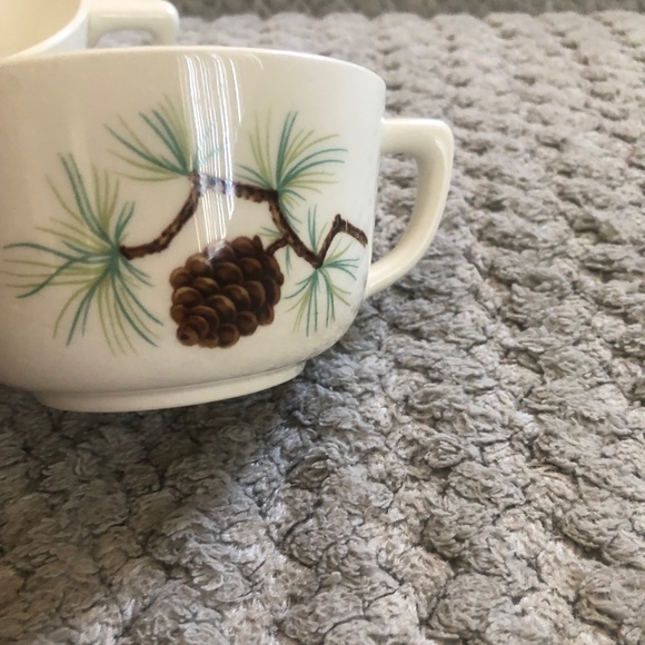 French Saxon China Pine Cone Tea Cups Saucers Plates Set 2837-S-54 Lot Bundle - Picture 2 of 7